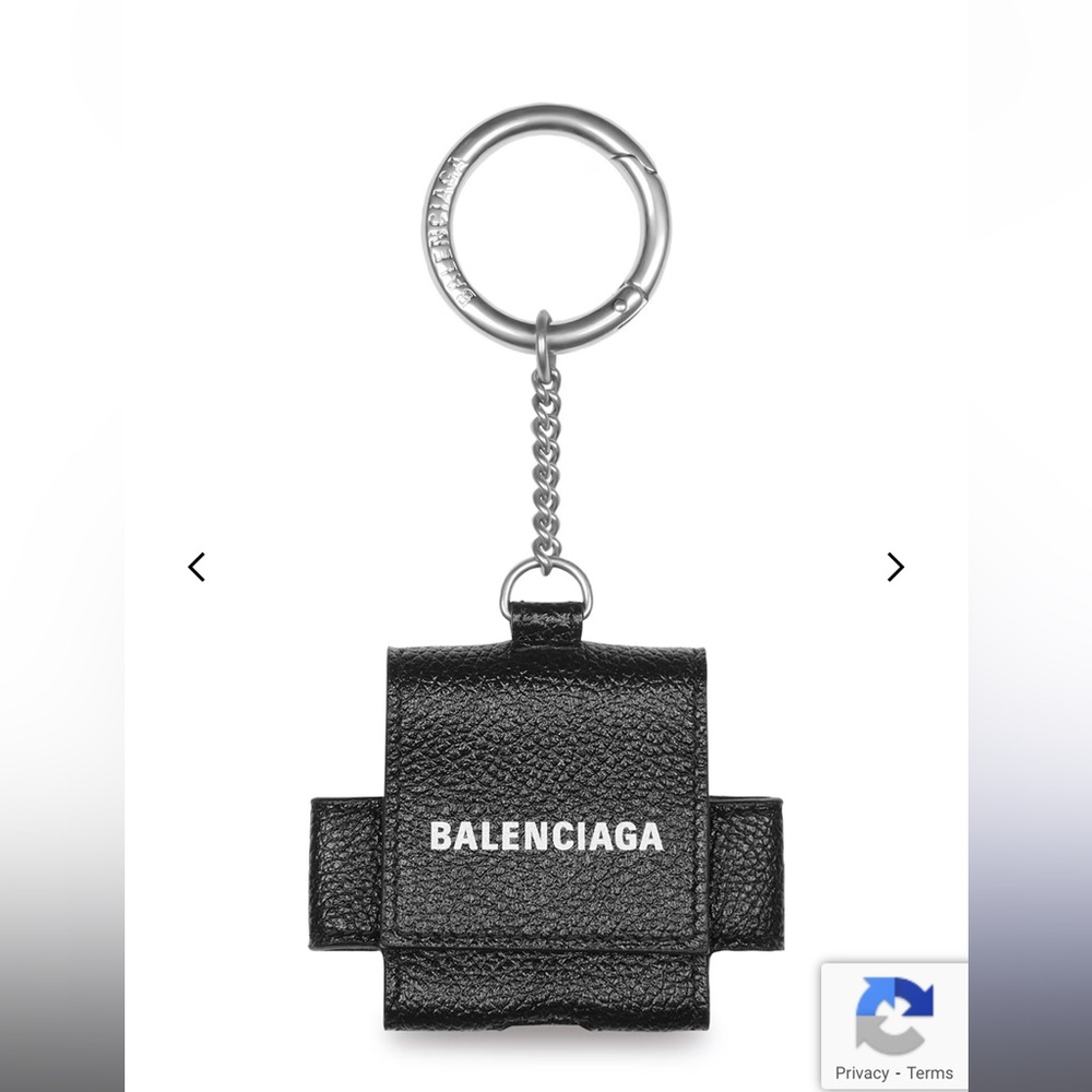 Balenciaga Black Textured Leather Keychain Wallet